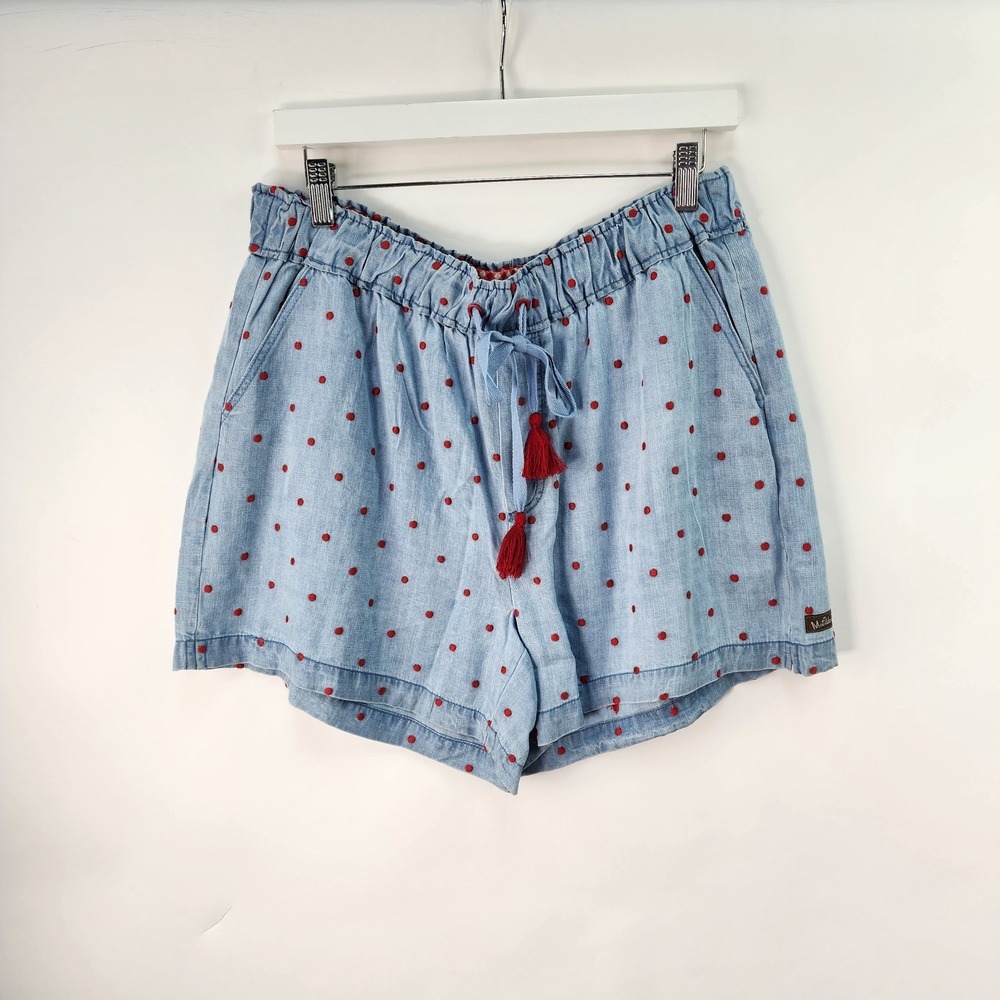 Matilda Jane Enchanted Garden Shorts Women's M Red Dot Tassel Tie